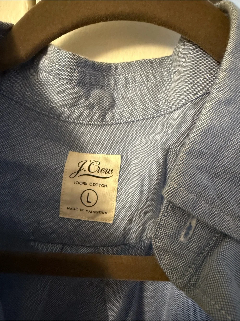 J. Crew Light Blue Short-Sleeve Oxford Button-Down Shirt size L